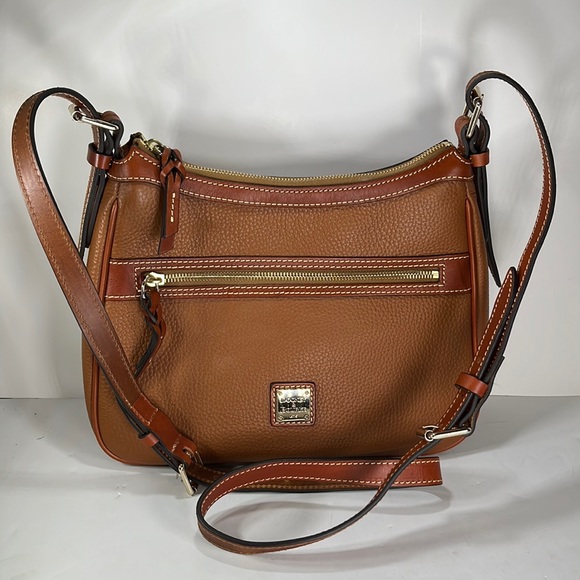 Dooney & Bourke Brown Leather Crossbody Shoulder Bag - Picture 1 of 15